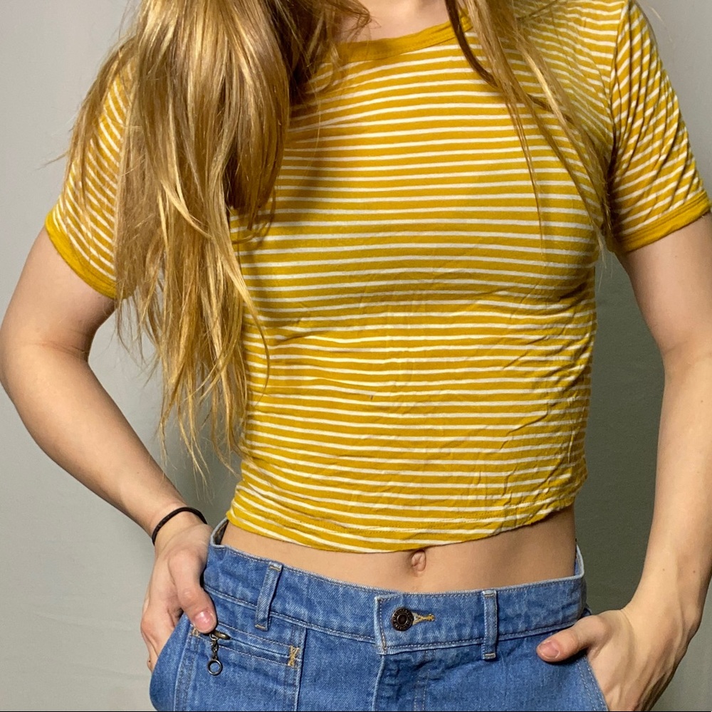 Yellow Striped crop top